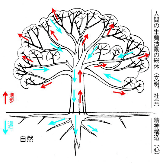 書き足されたプロジェッタツィオーネの木の図式